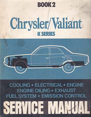Chrysler Valiant K Series Service Manual Book 2 (image for) Chrysler Valiant K Series Service Manual Book 2